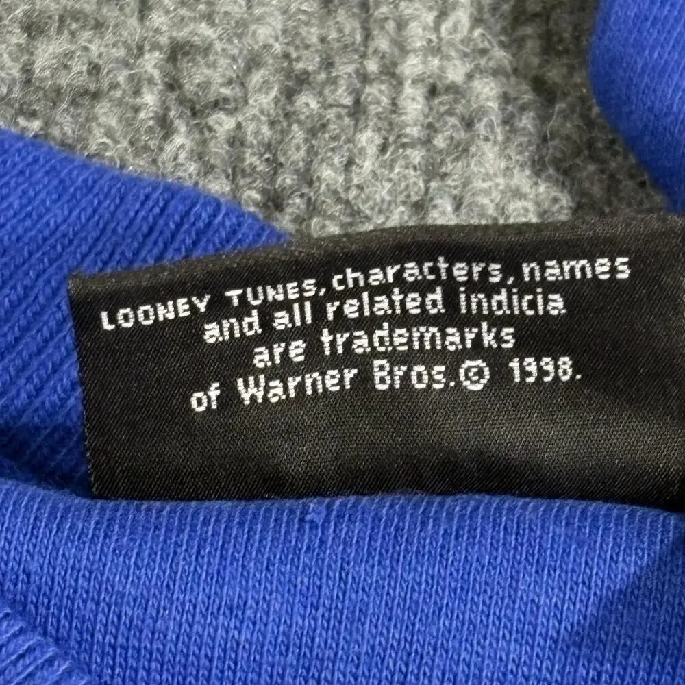 Vintage Looney Tunes Sweatshirt Boys Medium Blue Sylvester Tweety Embroidered